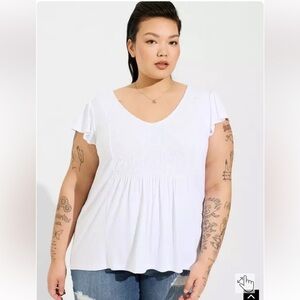 Torrid Super Soft V-Neck Ruffle Tee